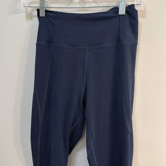 Girlfriend Collective Leggings Full Length High Waist Navy Small Athleisure Gym - Picture 3 of 5